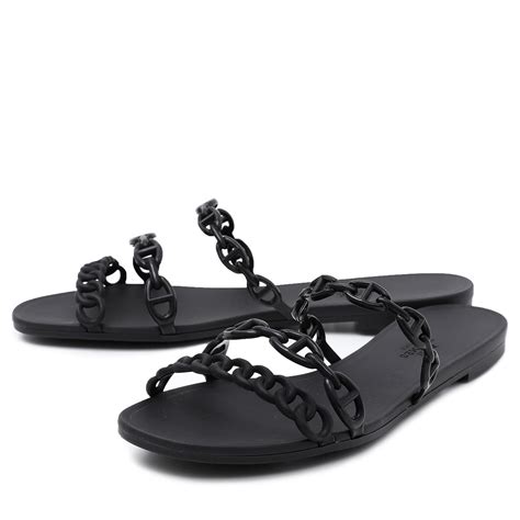 hermes rubber chain sandals
